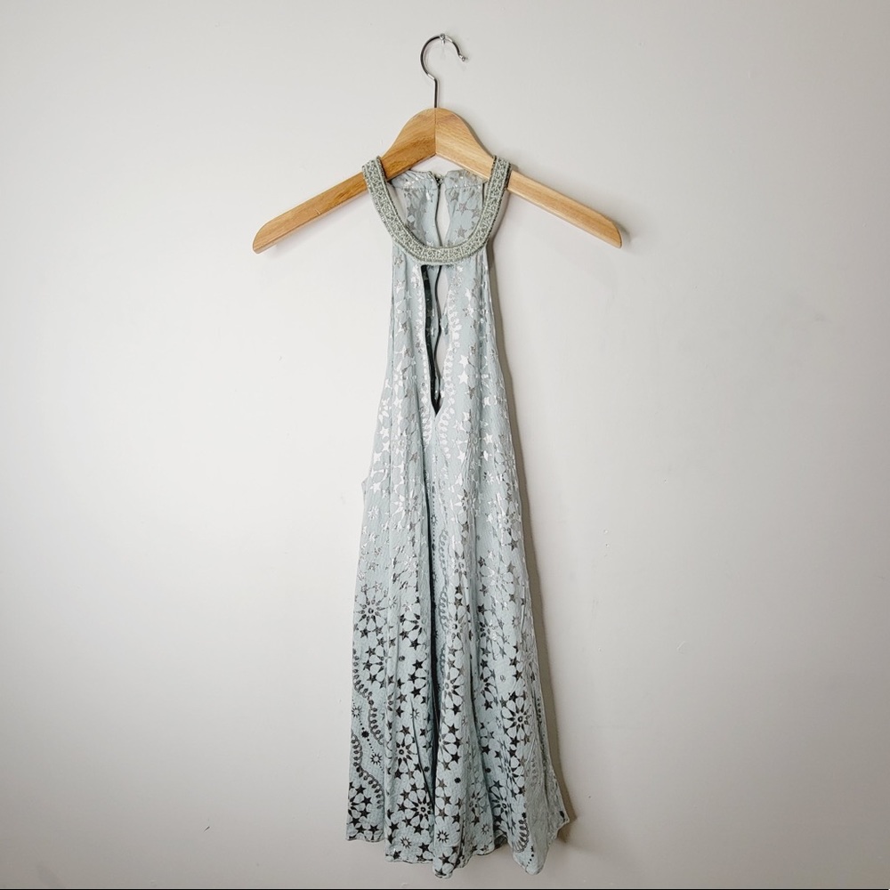 Kimchi Blue Urban Outfitters Silver Foil Star Mini Dress ~ NWT